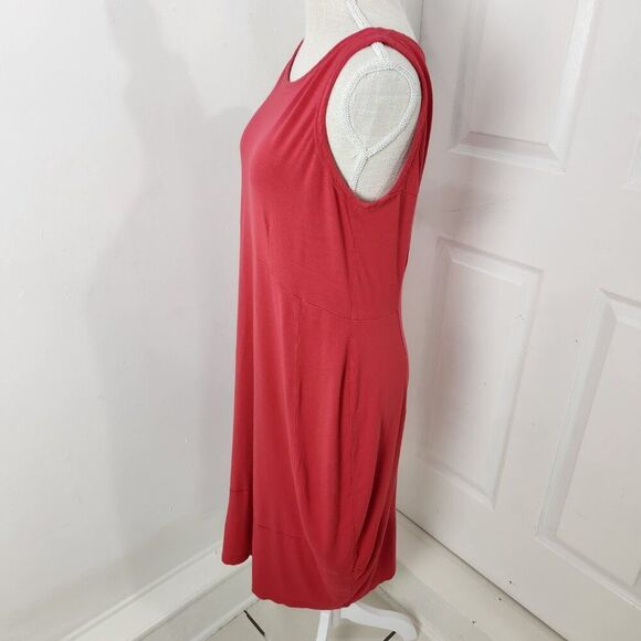 Eileen Fisher Dress Womens XS Pink Midi Jersey Knit Keyhole Minimalist Vacation - Picture 3 of 12